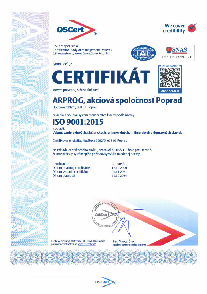 Systém kvality podľa normy ISO 9001:2015